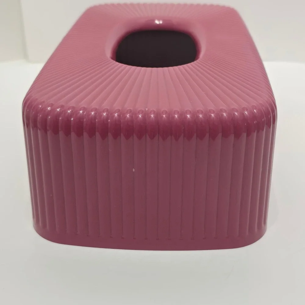 Wild Plum Ribbed Tissue Box Cover Magenta Retro Art Deco Vintage